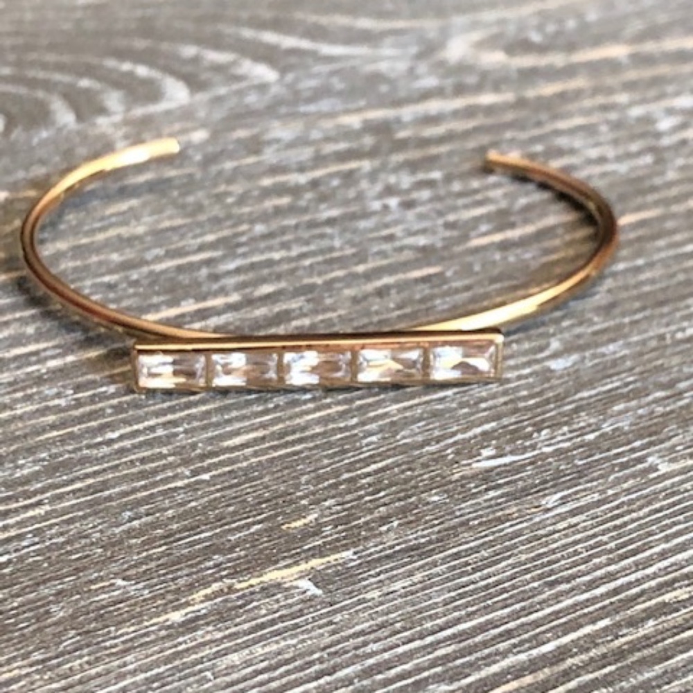 Baguette CZ Cuff | 14K Gold over Brass
